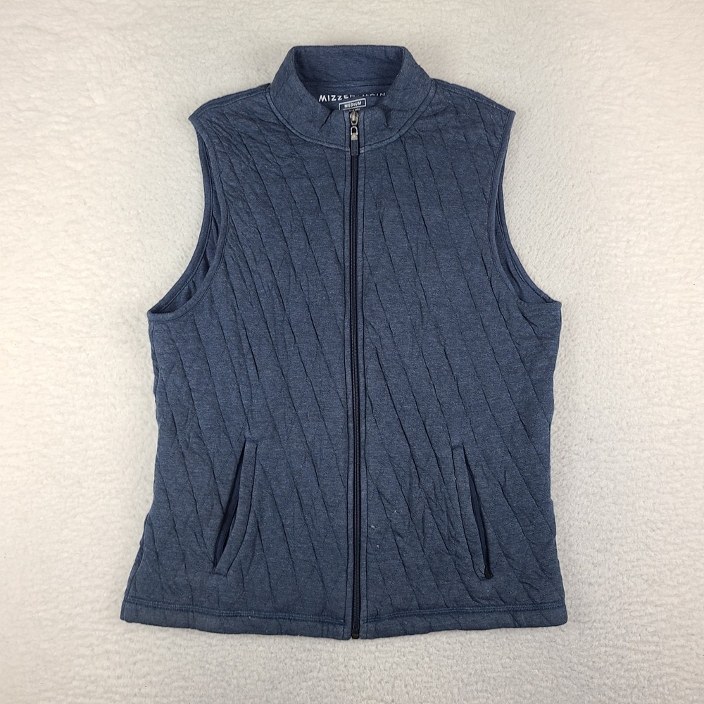 Mizzen Main Sweater Vest Mens Medium Navy Hendricks Quilted Full Zip mmv-1000